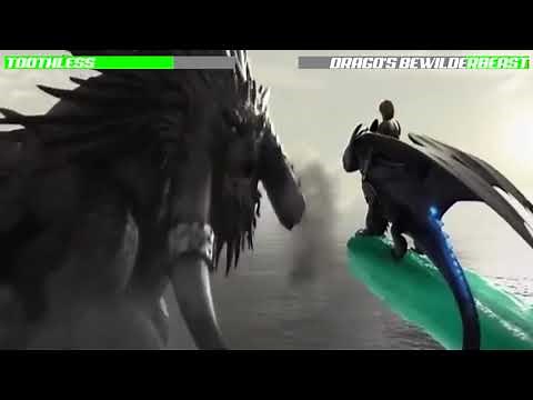 How to Train Your Dragon 2 Toothless Vs Drago's Bewilderbeast with Healtbars