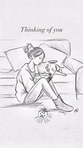 Thinking of you 🧡 Sometimes I scroll through photos of my sweet girl, with a heart so full of love it’s like she never left. There are no full stops to our hopes and dreams of Where they are now. No limits to when we can see them, feel them, or speak their name. | Ladybug Art