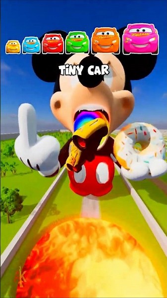 🌟Big & Small Cars vs Mickey Mouse Portal! 🤯🌟 #shorts #beamngdrive