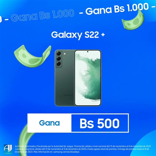 184K views · 96 reactions | ¡Gana dinero sin esfuerzo con los BLUE DAYS! ¿Qué te parecen los productos? ¡A nosotros nos encanta! ✨ *Actividad Autorizada y Fiscalizada por la AJ. Promoción válida del 13 de noviembre al 08 de diciembre de 2023 o hasta agotar stock. Más información en: www.samsung.com.bo/bluedays | Samsung | Facebook