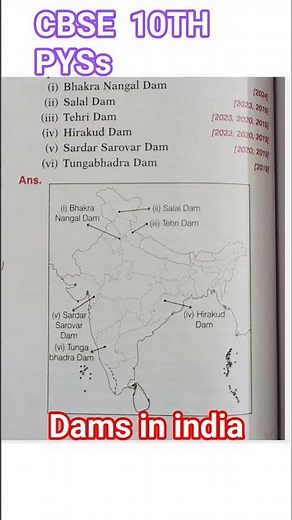 Map Work Class 10 – Dams in India | All Important CBSE PYQs | Easy Trick to Learn Locations #mapwork