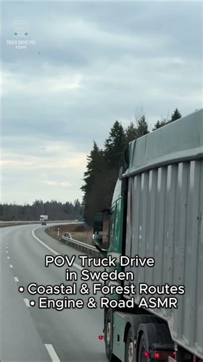 POV Truck Drive Through Swedish Forests • Pure Engine & Road ASMR #asmr #relaxing #truck