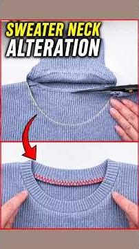 Sweater Ka Gala Chhota Karne Ka Aasan Tarika | Sewing Hack. #sweaterdesign #alterations #tricks