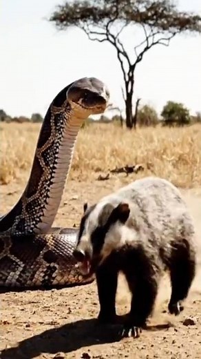 PYTHON vs HONEY Badger🦡🔥 #HoneyBadger #Python #Fearless