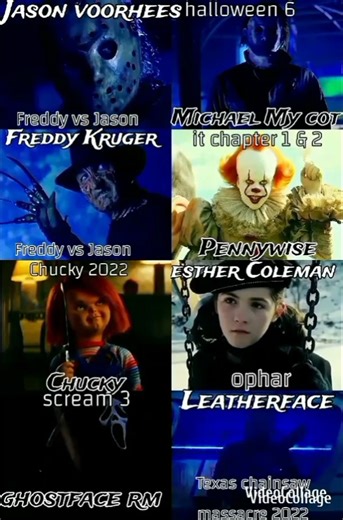 Jason Vs Michael vs Freddy vs Pennywise vs ghostface vs Leatherface vs esther vs Chucky #edit #fby