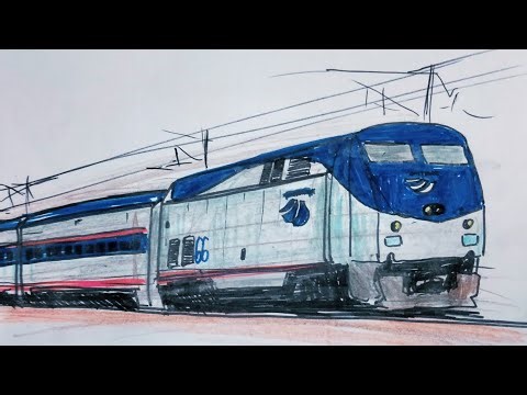 How to Draw the Amtrak California Zephyr | Easy Step-by-Step Train Drawing
