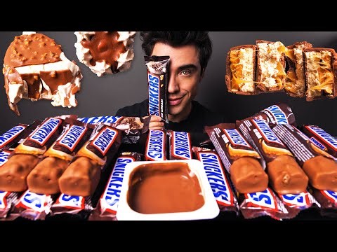 ASMR CANDY ICE CREAM BARS (SNICKERS CHOCOLATE PARTY & YOGURT MOUSSE) 리얼사운드 먹방 | McBang ASMR