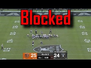 Blocked Field goal wins game for the Chicago Bears Vs the Las Vegas Raiders