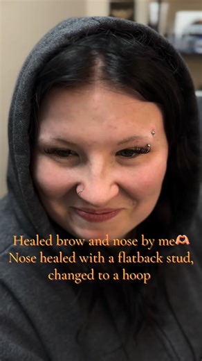 Eyebrow piercing 🤝 Nostril piercing #PMUArtist #piercerlife #bodypiercer #piercings | Mia Fitzgerald