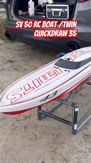 Sv 50 RC boat with quickdraw twin 35cc engine