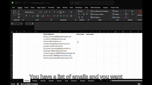 How to Assign Names to an Email Addresses Instantly in Excel Stop using complex formulas to split names! Learn the Excel Flash Fill trick ctrl E to instantly extract the first name and last name from a list of email addresses with just two clicks. #excel #exceltips #exceltricks #microsoftexcel #spreadsheets #exceltraining #exceltutorial #HowTo #fypシ゚viralシfypシ゚viralシalシ #viralreelsシ #viral #relatable #explorepage #trending #reels #fyp #instagood | SIIT - Scholars International Institute Of Techn