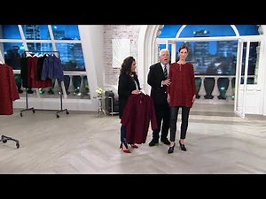 Dennis Basso Diagonal Clipped Jacquard Topper with Brooch on QVC