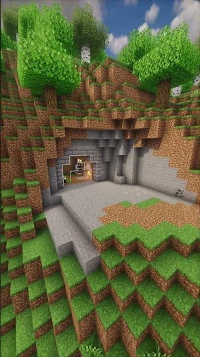 I Built a Hidden Mountainside Base in Minecraft ⛰️🌱| #minecraft Simple Build Ideas