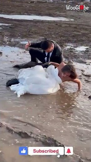 Newly Married Couple Falling in Muddy Water During Photoshoot || WooGlobe Funnies