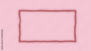 Animated red rectangle appearing on screen. Background animations. Frame animation for videos and content creation. Stock Video