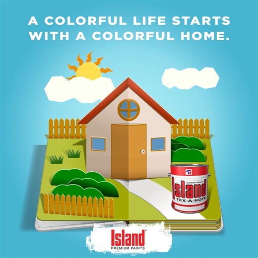 Your home is more than just a structure; it's also the backdrop for your family's story. Keep it vibrant and fresh with a non-yellowing decorative paint like Tex-a-kote! Get it and start a colorful life today! #IslandPremiumPaints #DoesItBetter | Island Premium Paints