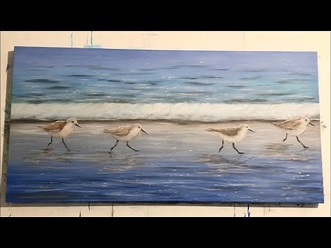 Acrylic Painting | How To Paint Sandpipers | Tutorial |