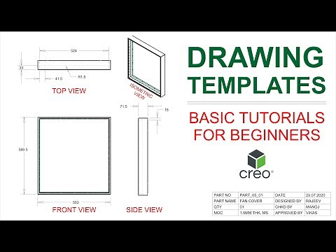 CREO DRAWING TEMPLATE WITH TITLE BLOCK | MANUFACTURING DRAWING BASIC TUTORIAL