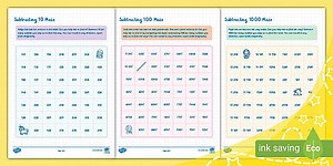 Subtracting 10, 100 and 1000 Mazes (Ages 8 - 9)