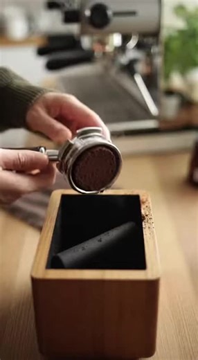 Puck Knockbox Drop—That Perfectly Clean Knock ☕🗑️ #CoffeeASMR #BaristaLife #SatisfyingShots #EspressoWorkflow #puckdrop