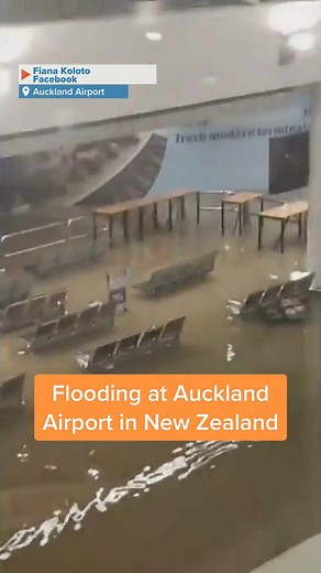 Auckland Airport Flooded Due to Torrential Rain in New Zealand
