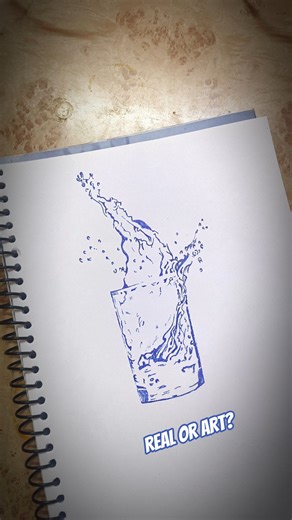 This Water Splash Drawing Looks ALIVE! 😳💧🔥 #shorts