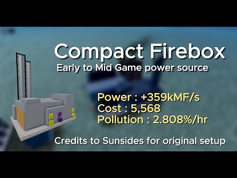 Compact Firebox Tutorial | Early-game power source | Industrialist Roblox