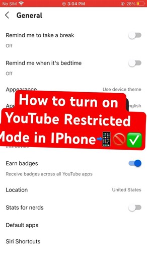 How to turn on YouTube Restricted Mode in IPhone📲🚫✅ #iphone #youtube #restricted #mode #tutorial