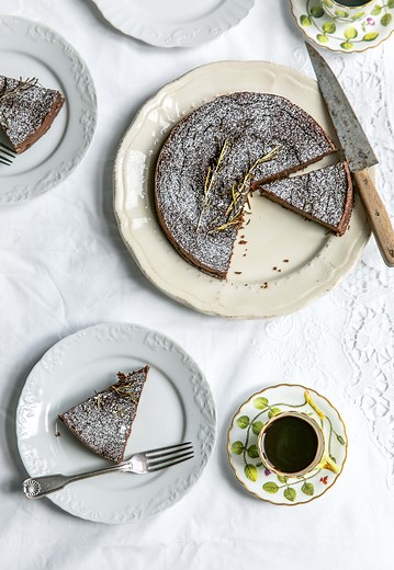 Skye McAlpine's flourless chocolate, chestnut and rosemary cake recipe