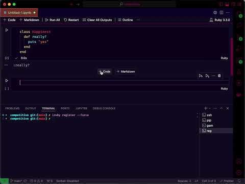 How to use Ruby in your Jupyter Notebook in VS Code
