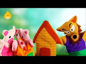 Cuento de los tres cerditos y el lobo feroz en español con marionetas