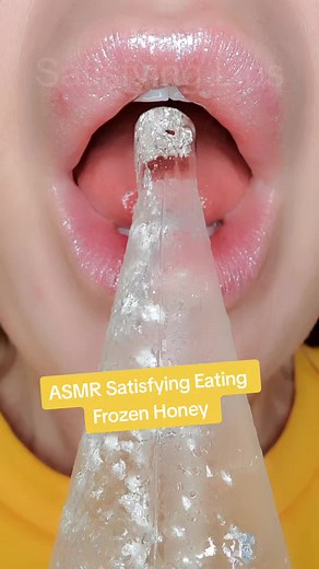 Satisfying Frozen Honey Eating ASMR Video