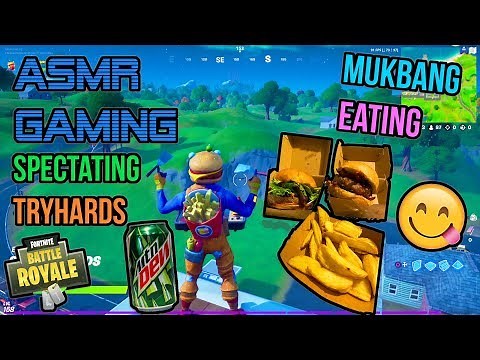 ASMR Gaming 🍔🍟 Fortnite Hamburgers + Fries Mukbang Eating Commentary 먹방 🎮🎧 Relaxing Whispering 😴💤