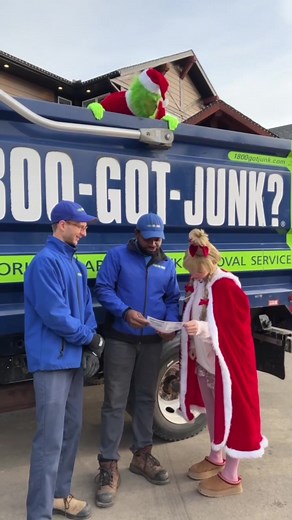 It’s the… the… the… the 1-800-GOT-JUNK? team! We were happy to help Cindy Lou… we mean Sarah McAllister from @gocleanco declutter before the holidays! ✨ #JunkTok #JunkRemoval #1800GotJunk