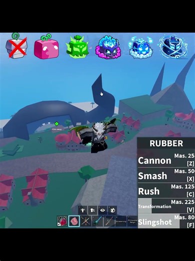 ALL FRUIT SKILL VS SKULL IS LAND #roblox #bloxfruits #fruit