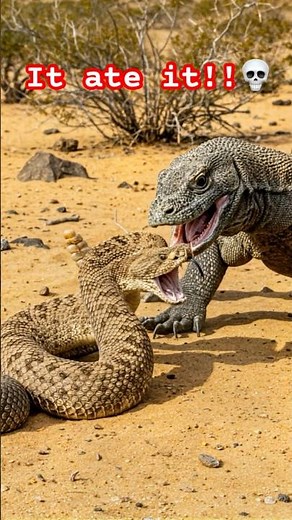 🐍Snake gets eaten by Komodo dragon! #animals #snakes #komododragons #nature #dangerous #wildlife