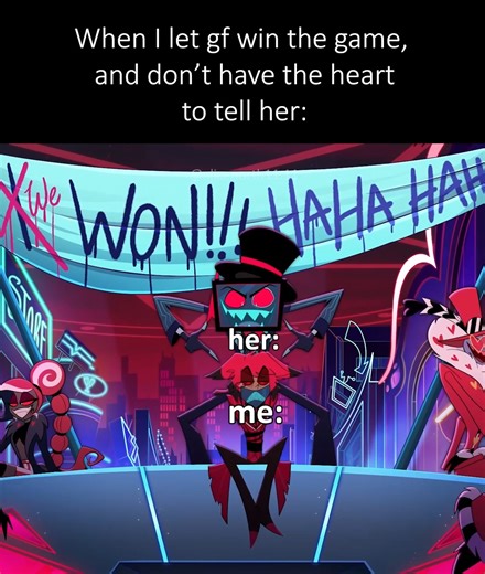 Alice North on Instagram: "Sometimes it's better to let them win, trust me, it's worse when they lose. #gamenight #relationships #belike #relatable #cartoon #memes #winning #lose #win #vox #alastor #hazbinhotel #winner #videogames #games #tv #deer from: Hazbin Hotel"
