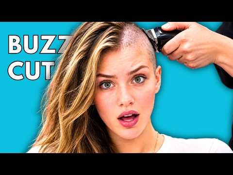 Russian Woman Cuts Very Long Hair to Buzz Cut | Women Headshave