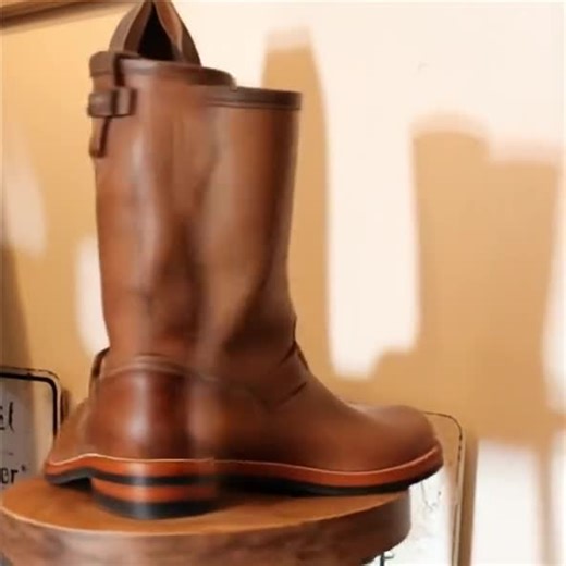 Handmade Brown Leather Engineer Boots: Vintage Motorcycle Style - Etsy