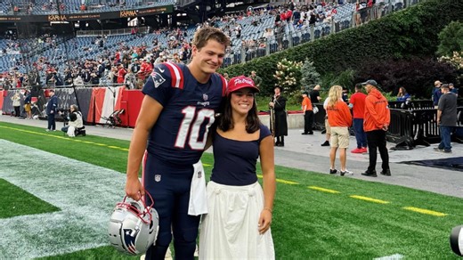 Drake Maye's girlfriend Ann Hudson hyped as rookie lands Patriots starting QB job