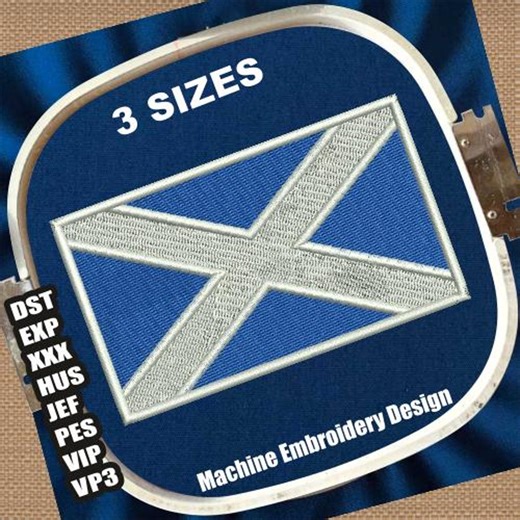 Scotland Flag Machine Embroidery Design | Scottish Saltire (digital File) - Etsy