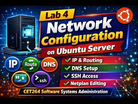 Lab 4 Network Configuration on Ubuntu Server | CET264 Software Systems Administration شرح بالعربي