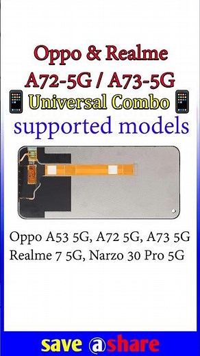 Oppo A72-5G | A73-5G Universal Combo Lis🐦‍🔥🐦‍🔥#oppo #realme #a725g #a735g #display #combo #universal