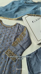 https://go.laam.pk/suitsbysadia | #ThreadsofFreedom Grey 3pc stitched festive joraa for PKR 9,401/- only ✨ Brand: Suits By Sadia ID: RRY0316 #laamoriginals | LAAM