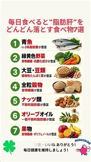 毎日食べると”脂肪肝”をどんどん落とす食べ物７選#健康 #雑学 #予防医療 #医療 #予防#脂肪 #脂肪肝 #肝臓 #肥満 #ダイエット