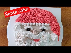 Christmas cake recipe - Santa claus face icing tutorial /Santa claus cake
