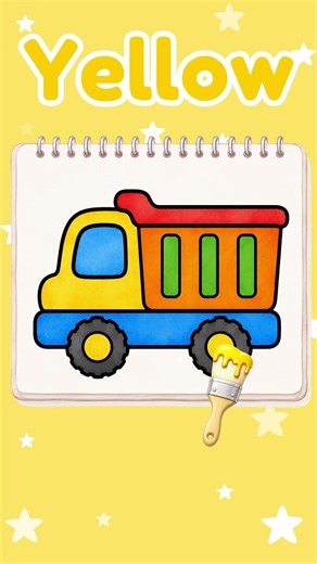 🎨Paint the Dump Truck! 🚚 | Learn Colors for Kids | Red, Blue, Yellow & More