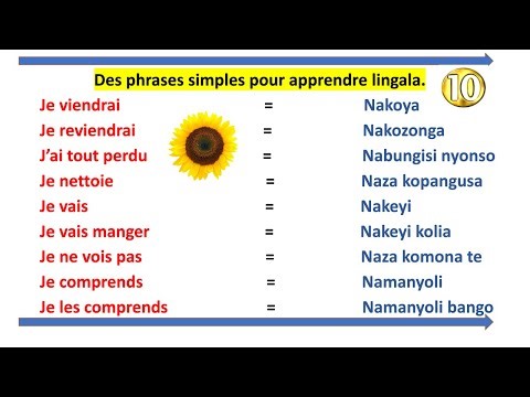 FORMEZ DES PHRASES SIMPLES EN LINGALA, LEÇON 10 AVEC DES EXEMPLES SIMPLES.