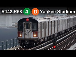 NYC MTA R142 R68 4 D Train 161 Street Yankee Stadium Subway Action