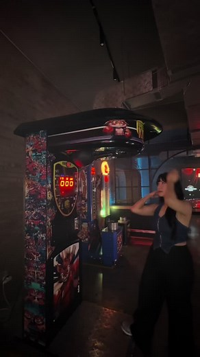 Exciting Boxing Arcade Game Action at Indoor Arcade
